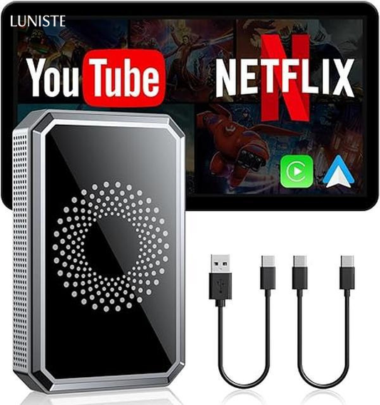 Luniste 2026 3-In-1 Wired To Wireless CarPlay Adapter & Streaming Box