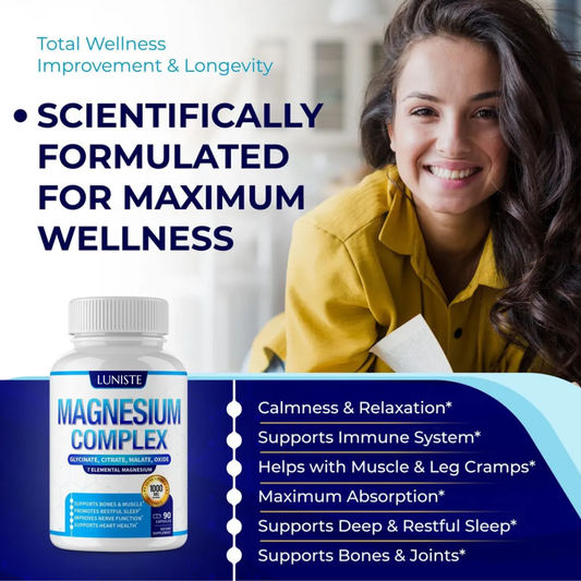 Luniste Magnesium Complex 7 (1000mg) | Vegan | Non-GMO | 90 Capsules